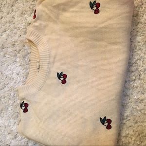 cherry embroidered sweater